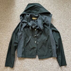 Princess Vera Wang Green Gray Olive Juice Fairy Isle Crop Utility Jacket Size L